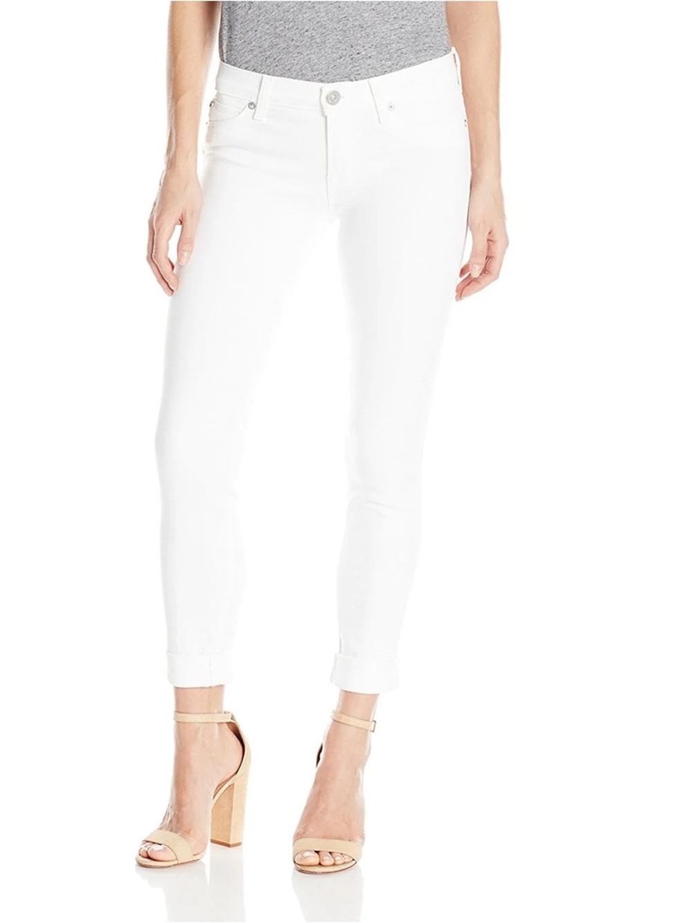 Hudson - Womens Tally Crop White Skinny Jeans‎
